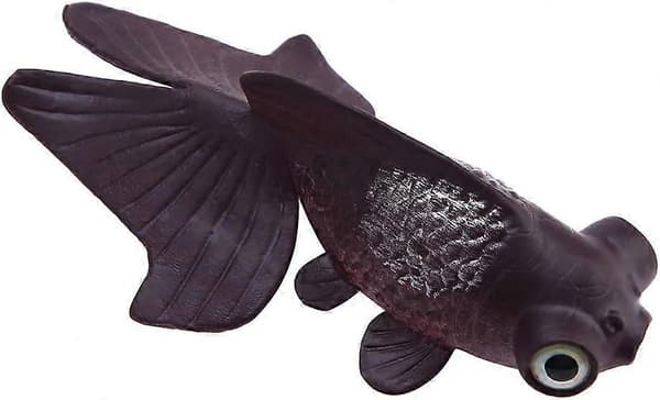 Plastgullfisk til akvarium, kampfisk, liten realistisk kunstig silikonfisk (brun gullfisk)