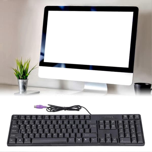Kablet Mini Tastatur 104 Taster PS2 Desktop Notebook Computertilbehør til Kontor