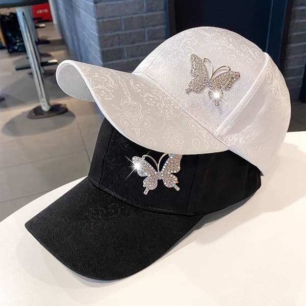 Strassfjäril Baseballkeps Dam Vår Sommar Mångsidig Solhatt Spetsmönstrad Baseballkeps