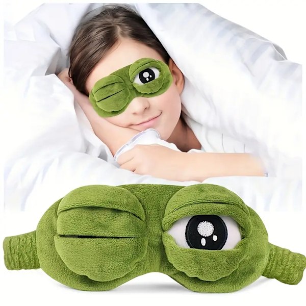 Sööt sammakko-unimask - Pehmeä, mukava ja valoa estävä rauhalliseen uneen ja matkustamiseen, hajusteeton