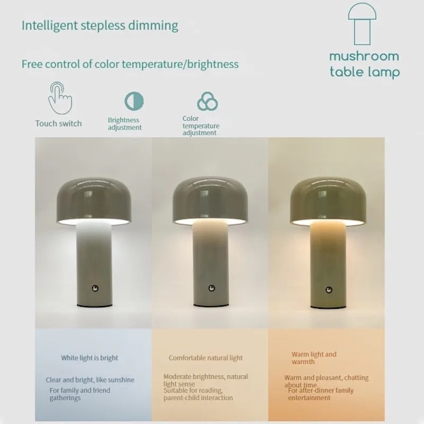 Svampelampe Nordisk dekorativ lille svampebordlampe designer samme hotel soveværelse sengebord simpel natlampe