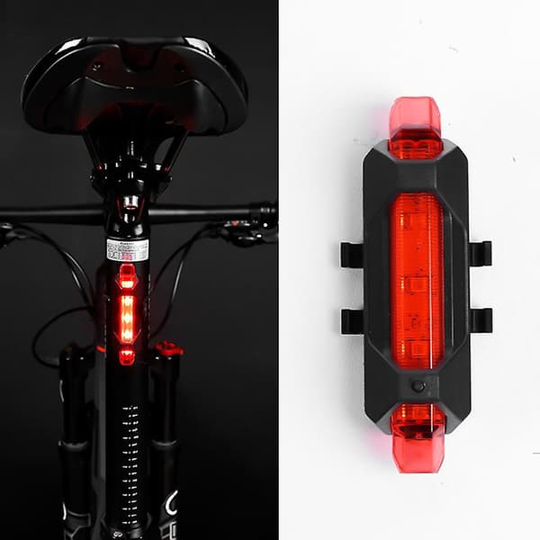 Sykkellys LED Vanntett Baklys USB Oppladbart Sykkellys Feste Blå