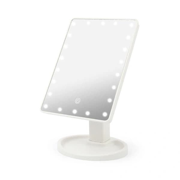 Meikkipeili LED-valolla - valkoinen meikkipeili