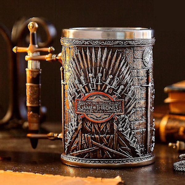 Game of Thrones Krus Goblet Rustfrit Stål Harpiks 3D Øl Tankard Kaffe Kop Vin