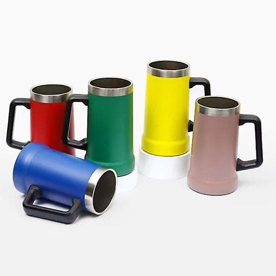 700ML Ölsejdel Dubbelväggig Isolering Rostfritt Stål Kaffemugg Termosmugg för Varma Kalla Drycker Stort Grepp Splittersäker Äventyrsdrickskopp blue