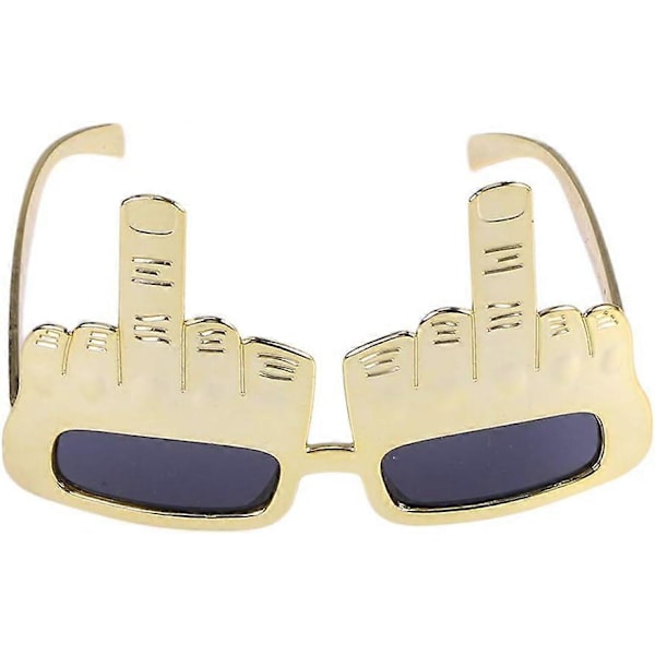 Festsolbriller med Finger Nyhed Sjove Briller til Halloween Maskeradefest Rekvisitter Gylden