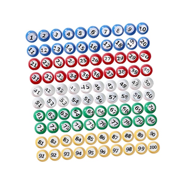 Bingo Ball Slitesterk Universell Tellingsball for Kvelder Fester Store Gruppespill 1 1 TO 100
