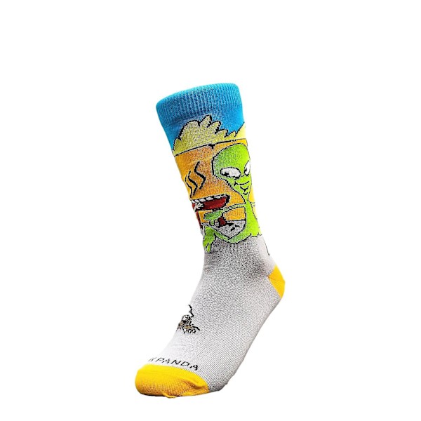 Alien stjäl en hamburgare vid en BBQ Strumpor från Sock Panda (vuxen liten)