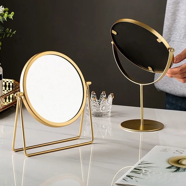 Cosmetic Mirror Light Luxury Retro European Metal Gold Home gold B