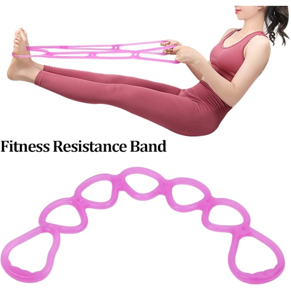 Fitness-vetoköysi, joustava joogaa muotoileva vastuskuminauha, monikäyttöinen 7-reikäinen treenikuminauha kotikuntosalille - Violetti