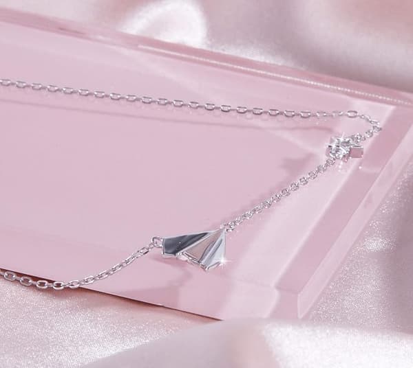 Pappersflygplan 925 Sterling Silver Halsband, NA/Sterling Silver