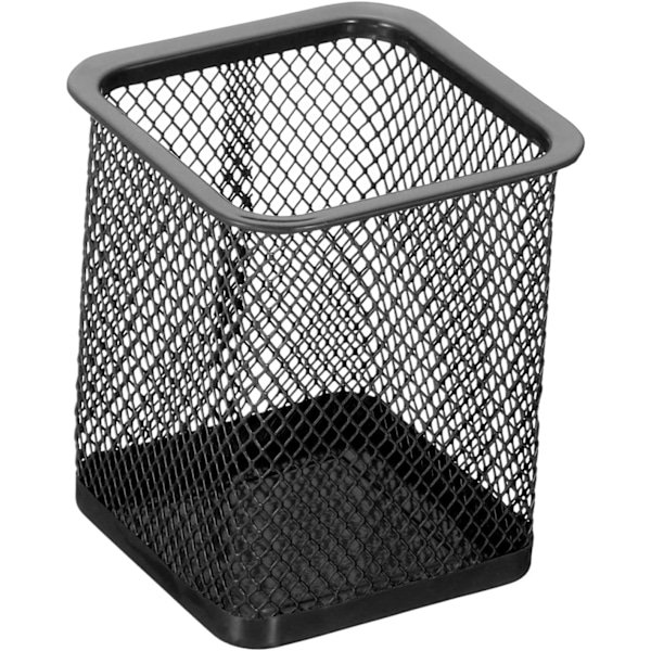 Mesh Blyantholder Blyantholder Blyantkurv Pennekopp Oppbevaringsskap Firkantet Sminkekostholder Skrivebordstilbehør Svart