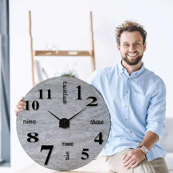 DIY Väggklocka Modern Unik Siffror Design Dekorativ, Silver