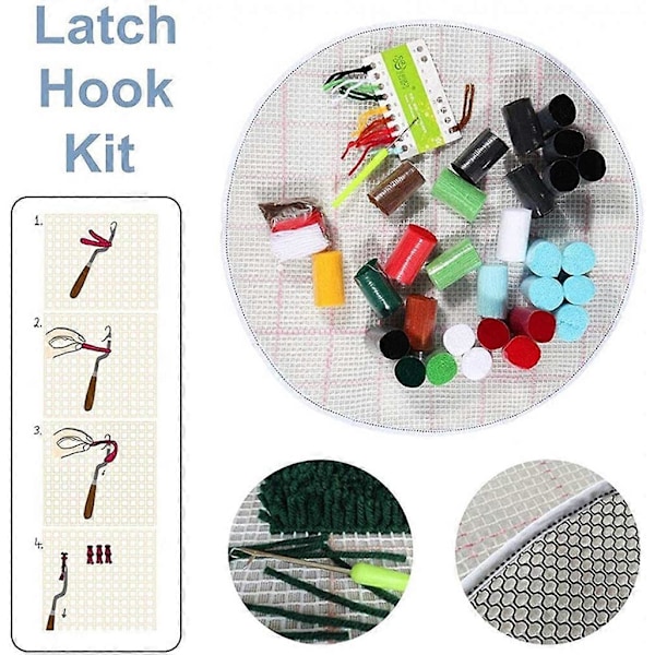 Solros Latch Hook Kit DIY Mattframställningskit Sömnadsvävsatser Virkningskit Mattbroderikit Handgjorda Heminredningsmattor, 52X38cm