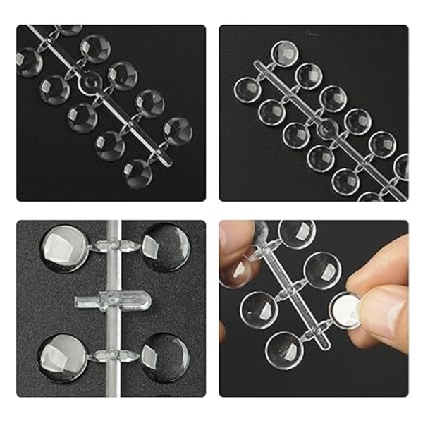 240 stk. Runde Falske Negle Display Tips - Transparent Neglekunst Display Kort Neglekunst Farve Display Tips Værktøj Negleprøve