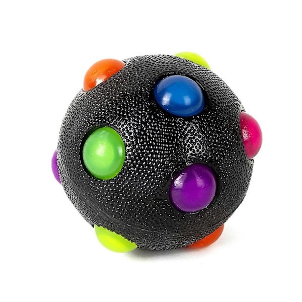 Lysande Hundboll, Självrörande Hundboll, Hoppaktiveringsboll, Hundskakboll, Leksak, Blinkande Boll, Elastisk Träningsleksak för Husdjur L black