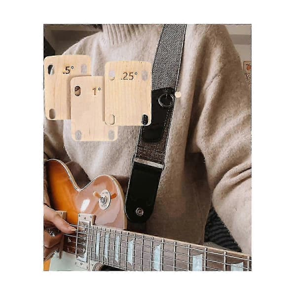 3 st Gitarrhalsskilar Bolt-on Halsplatta för Gitarr och Basreparation 0.25, 0.5 och 1 Grad Guit f26