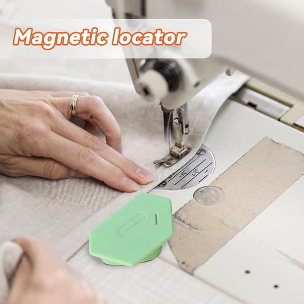 Magnetisk symaskineguide, multifunktionel polygonal bindeguide med skala, sytilbehør (grøn).