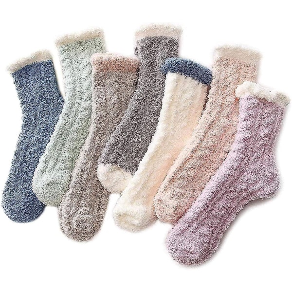 Dam Fuzzy Socks Tofflor Vinter Fluffig Mysig Hytt Varm Mjuk Fleece Bekväm Hem Julklapp Strumpstoppare