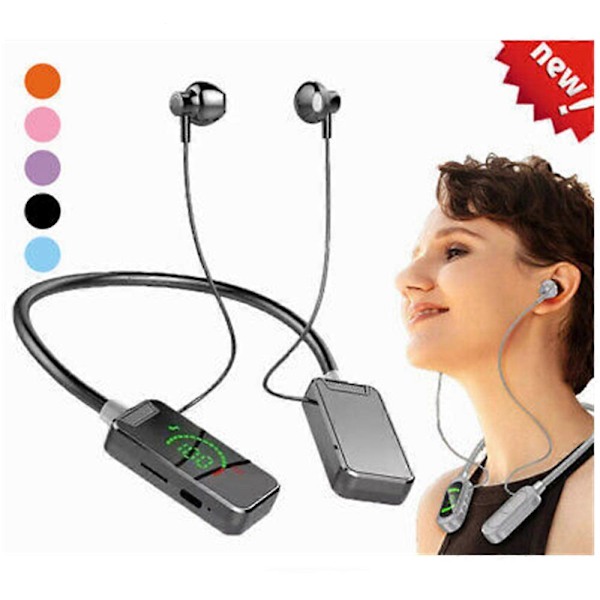 Vedenpitävät langattomat Bluetooth-kaulakuulokkeet näytöllä