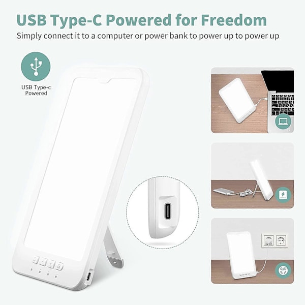 TYPE-C Kannettava Valohoitolaite 5V USB-liitäntä SAD Tunnehoitolamppu