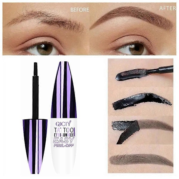 Peel Off Ögonbrynstatuering Gel Lätt Peel off Ögonbrynsfärg Peelable Tearing Ögonbrynsfärgningsgel Makeup Present för Kvinnor Tjej