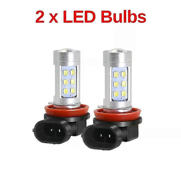 Kompatibel Angel Eye tåkelyktmontering for Peugeot 207 2006-2012 bil frontfanger tåkelykt med halo ring kjørelys H11 12v 2 LED Bulbs