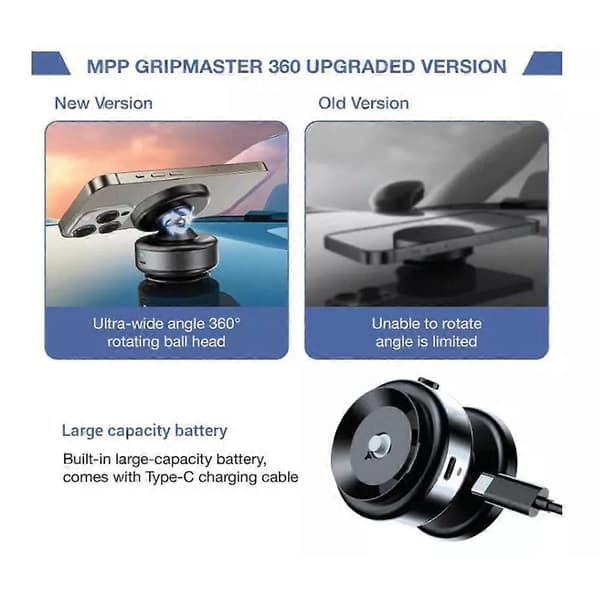 MPP Gripmaster Pro 360 Magnetisk Holder Ny 2025, Moft Pivot Pro Bilholder