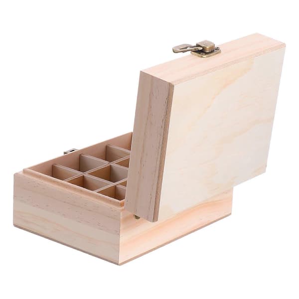 Förvaringslåda för eteriska oljor Trä Aromaterapi Flaska Organizer Resevänlig 1-pack