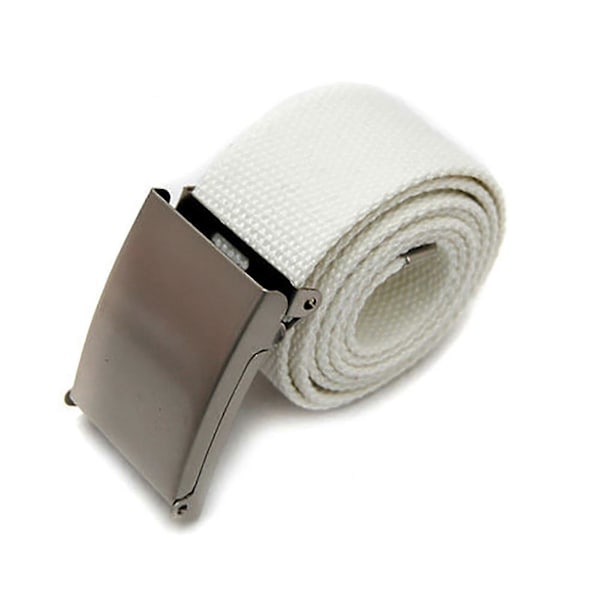 Canvasbälte Lätt att Öppna Unisex Canvas Web Belt för Utomhusbruk White
