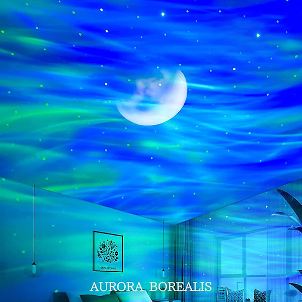 K-1106 Flygande TeFat Laserprojektionslampa Aurora Galaxy Projektor Dubbel Effekt Ljus med Batteri Inomhus Stämningsljus
