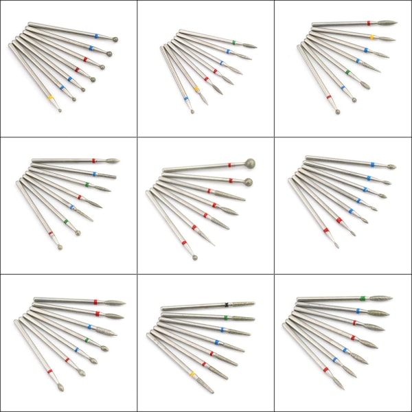 7 st/ set Diamantspikborrkronor Rotary Electric 4