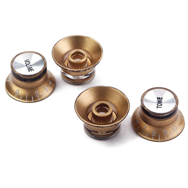4 stk. Hastighetskontrollknotter 2 Tone 2 Volum For Gibson Lp Sg Gitar Gullfargede Knotter Gitartilbehør