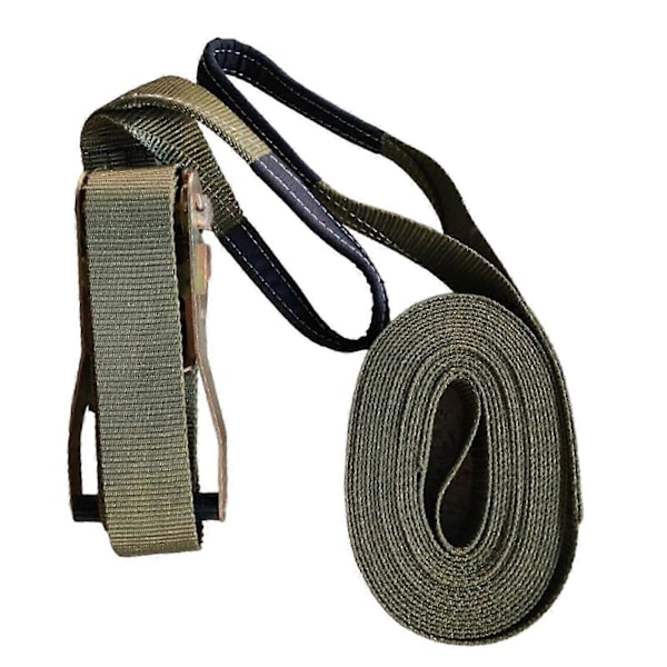 36FT Slackline-setti koukulla ja räikkäkiristimellä tasapainoharjoitteluun Army Green