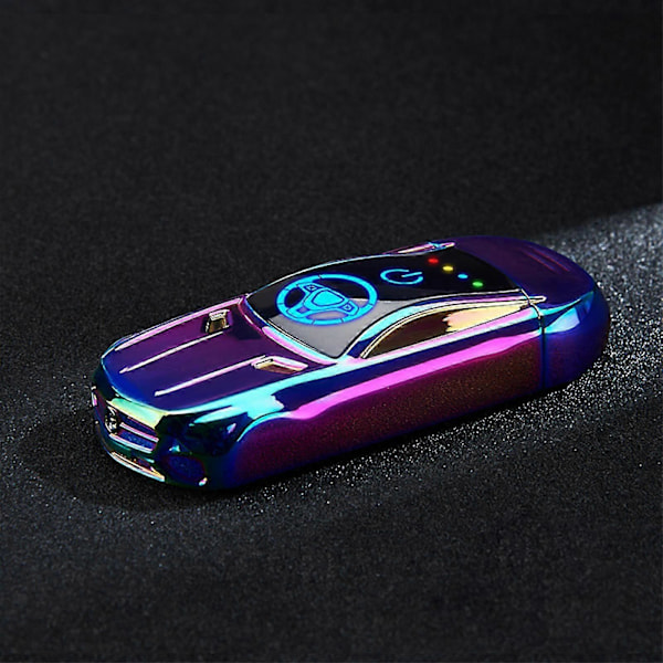 Cool Sportsbil Lighter, Type-C Genopladelig Lighter Udendørs Vindtæt Cylindrisk Fingeraftrykssensor Lighter MR