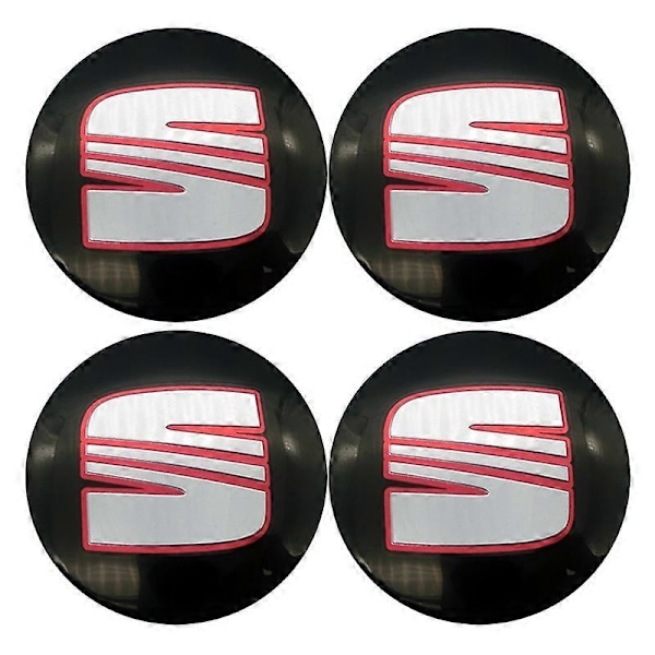 4-pack 60mm Bilhjulscentrumkåpor Fälglock Logotypdekaler Tillbehör för Seat Ibiza 6j 6l Fr Atca Altea Xl Leon 2 Leon