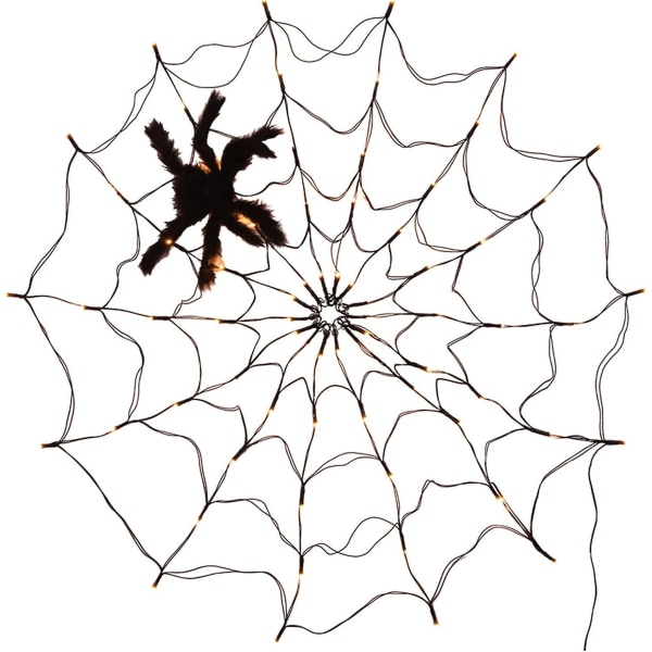 Halloween Led Spider Web Lights Innendørs Utendørs Atmosphre Layout Ghost Halloween String Light Festival (usb-fjernkontroll)