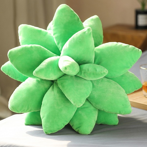 Söt plyschleksak 3D suckulent kudde Slängkudde (grön)