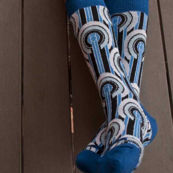 Art Deco mönstrade strumpor från Sock Panda Multicolor Size 6-8 (Adult Small)