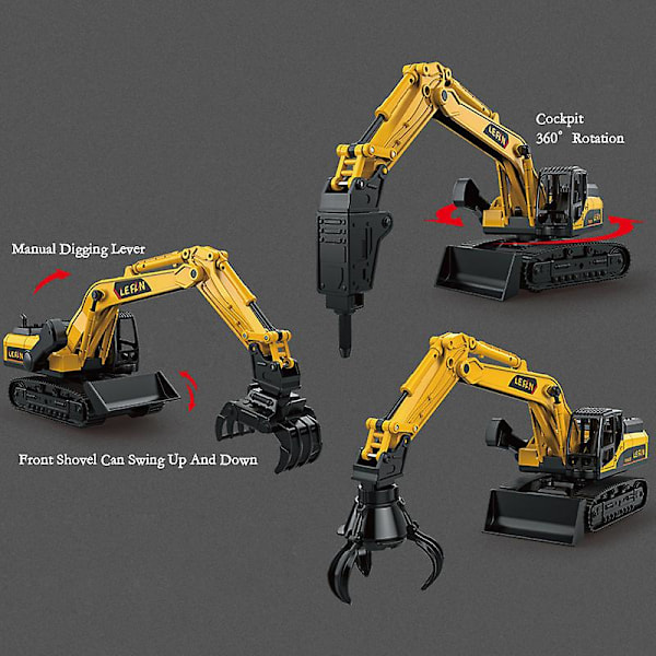 Leikkiauto Poika Suuri Rakennusajoneuvo Kaivuri Bulldozer Pihti Maaporakone Malli Manual Gripper