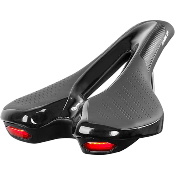 Cykelstol med bakljus, Cykelsadel Mjuk Cykelsadel USB-laddning Varningslampa Andningsbar Sittdyna Mountainbike Cykel