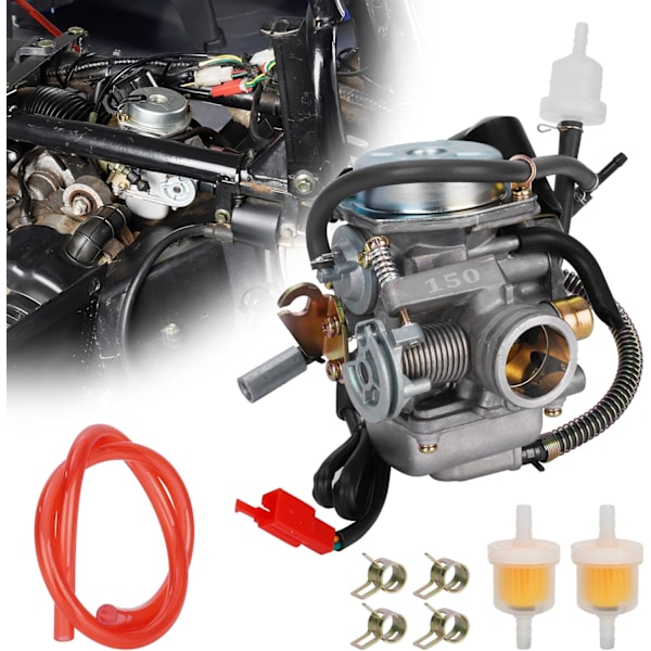 PD24J Förgasare 24mm Förgasare med dräneringsrör för 4-takts GY6 125cc 150cc ATV Kart Scooter Moped QMJ/QMI157 QMJ/QMI152