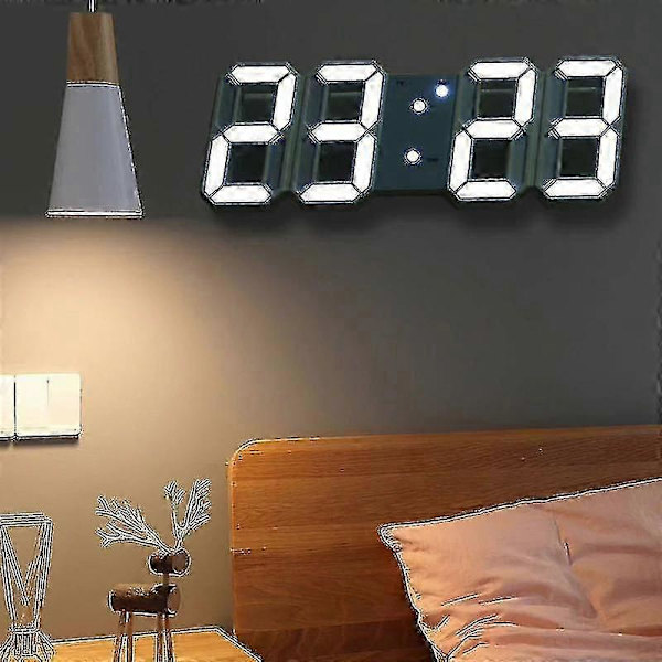 3D LED Digital Stor Vægur