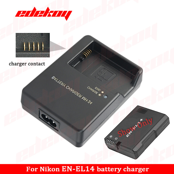 MH-24 Batterilader til Nikon EN-EL14 EL-EL14a Lithium Batteri D3100 D3200 Kamera