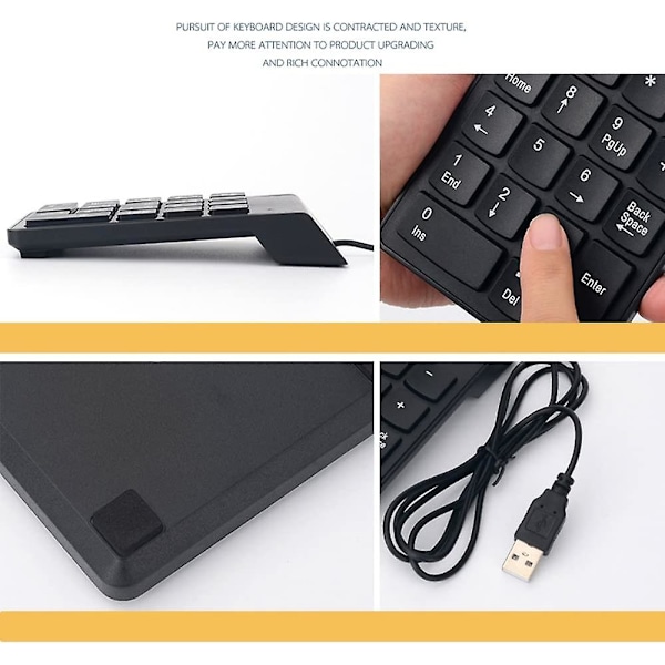 Numeriskt tangentbord, USB numeriskt tangentbord, USB 18-knapps numeriskt tangentbord för bärbar dator/Notebook PC-dator