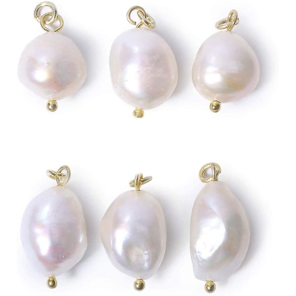 6 stk. Ferskvandsperle charms uregelmæssigt formede vedhæng perler gør det selv smykker