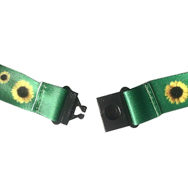 10 stk. Nakkestropp Solsikke Lanyard med sikkerhetslås + Plast ID-kortholder