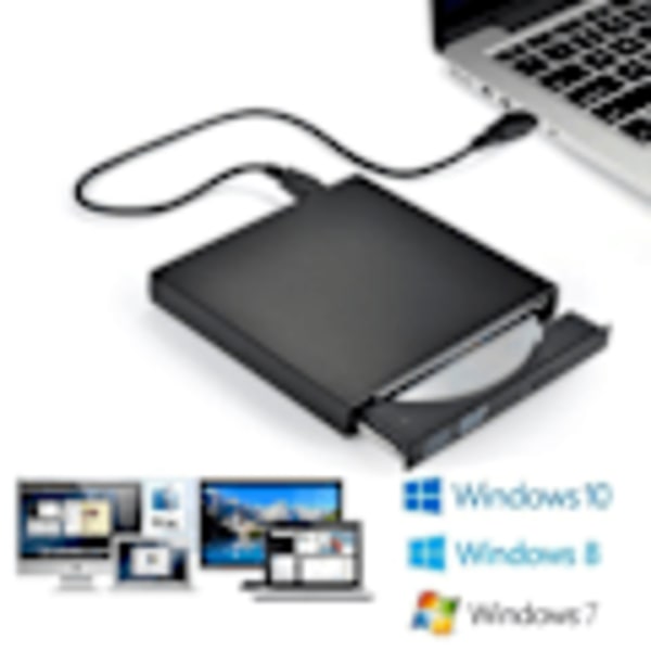 Ekstern CD/DVD-læser til bærbar USB 3.0 og Type C DVD-afspillere