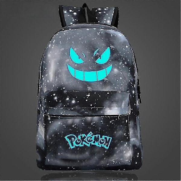 Ny Pokémon Ryggsäck Luminous Skolväska För Pojkar Flickor Studenter Resväska Vattentät Slitstark Mochilas Black blue
