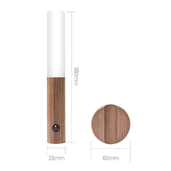 Portabel Vägglampa Smart Kroppssensor LED Nattlampa USB-laddning Magnetisk Montering